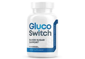 GlucoSwitch supplement bottle with clear label
